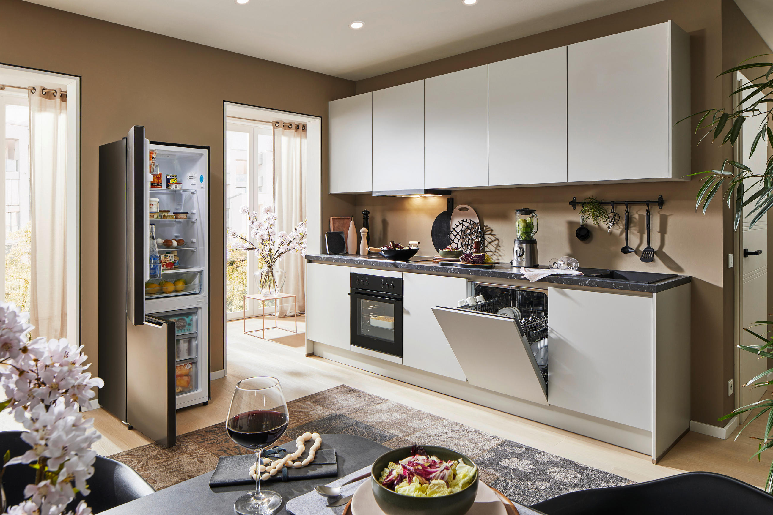 Thumbnail - Xora Küchenleerblock XO 8, Hellgrau, Metall, 3 Schublade(n) Schubladen, nur wie online abgebildet bestellbar, 303.2 cm, ...