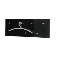 VJEŠALICA ZIDNA  crna  drvo, metal  - crna, Basics, drvo/metal (80/30/6cm)