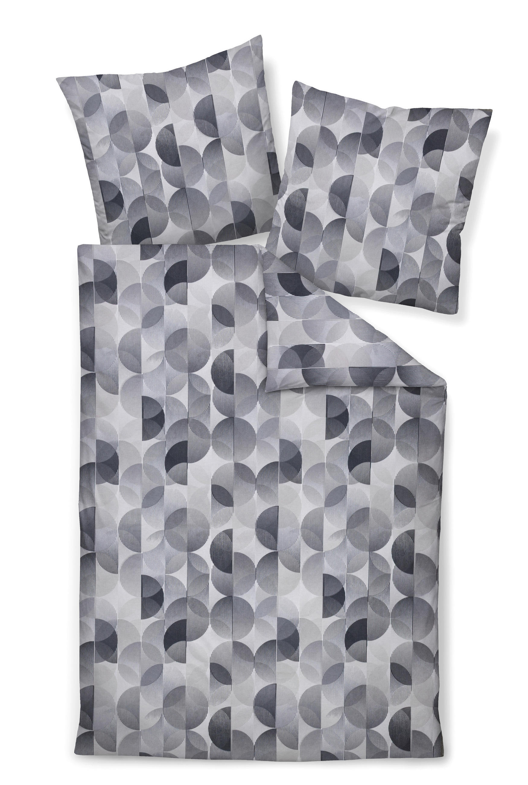 POSTELJNINA 135/200 cm bombažni flanel srebrne barve  - srebrne barve, Konvencionalno, tekstil (135/200cm) - Janine