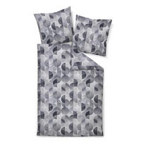 POSTELJNINA 135/200 cm bombažni flanel srebrne barve  - srebrne barve, Konvencionalno, tekstil (135/200cm) - Janine