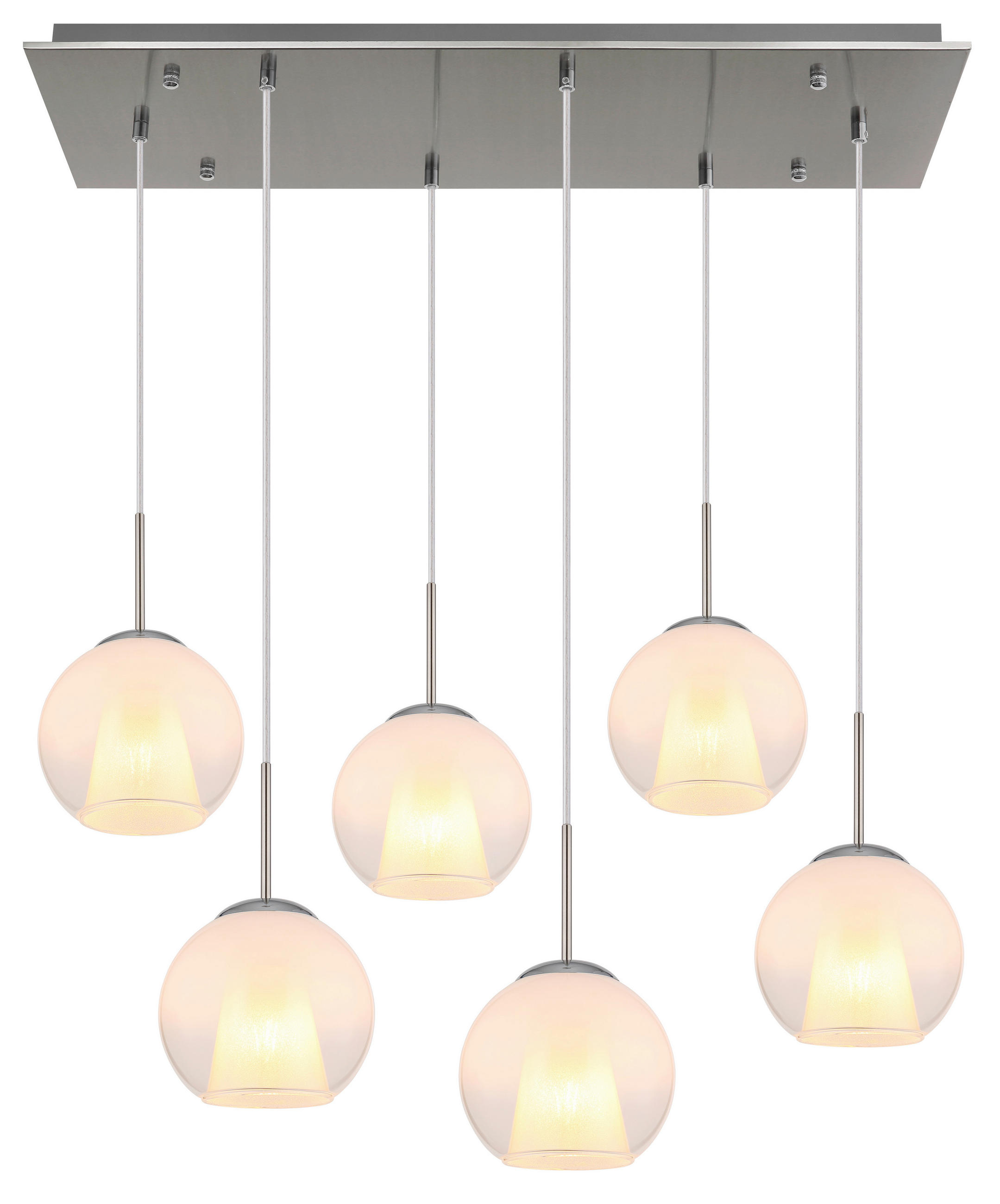 HÄNGELEUCHTE 90/38/120 cm    - Klar/Chromfarben, Basics, Glas/Kunststoff (90/38/120cm) - Globo