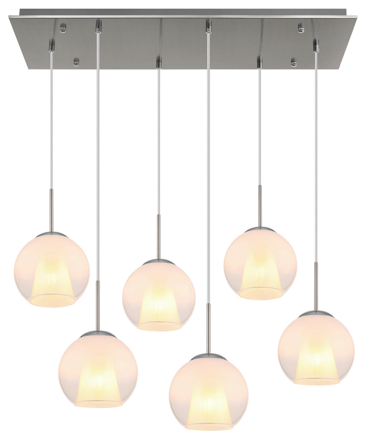 HÄNGELEUCHTE 90/38/120 cm  - Klar/Chromfarben, Basics, Glas/Kunststoff (90/38/120cm) - Globo