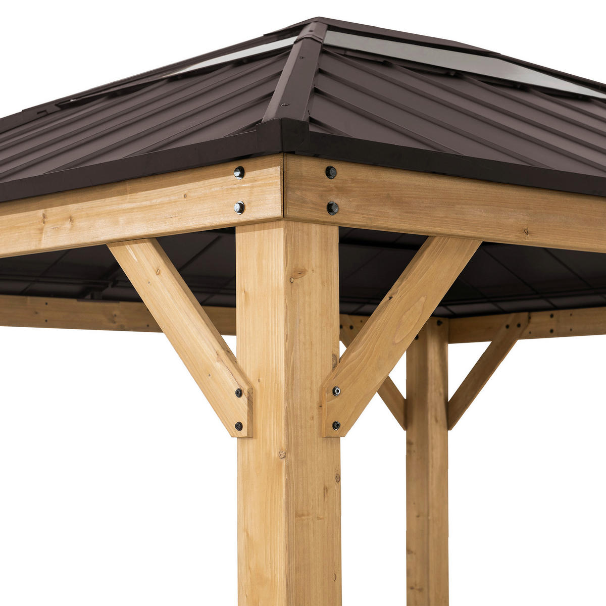 PAVILLON 393,5/335,5/286,5 cm   - Dunkelbraun/Naturfarben, Basics, Holz/Kunststoff (393,5/335,5/286,5cm)