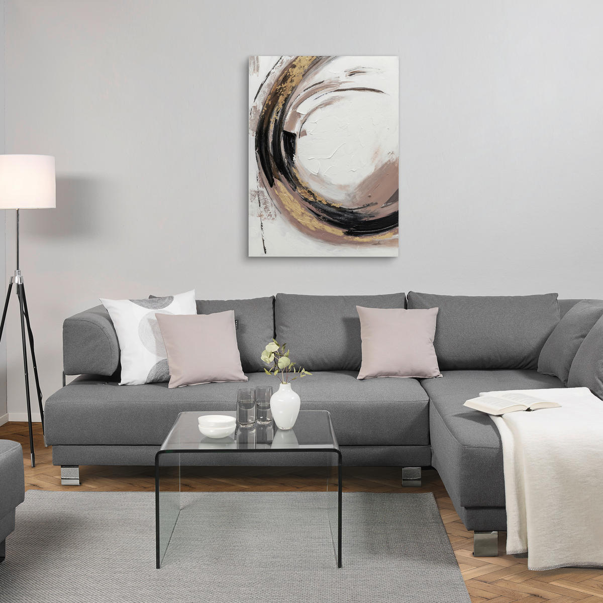ÖLGEMÄLDE Abstraktes 90/120 cm  - Braun, Trend, Holz/Kunststoff (90/120cm) - Monee