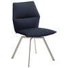 STUHL Edelstahlfarben, Dunkelblau  - Edelstahlfarben/Dunkelblau, Design, Textil/Metall (49/86/60cm) - Venjakob