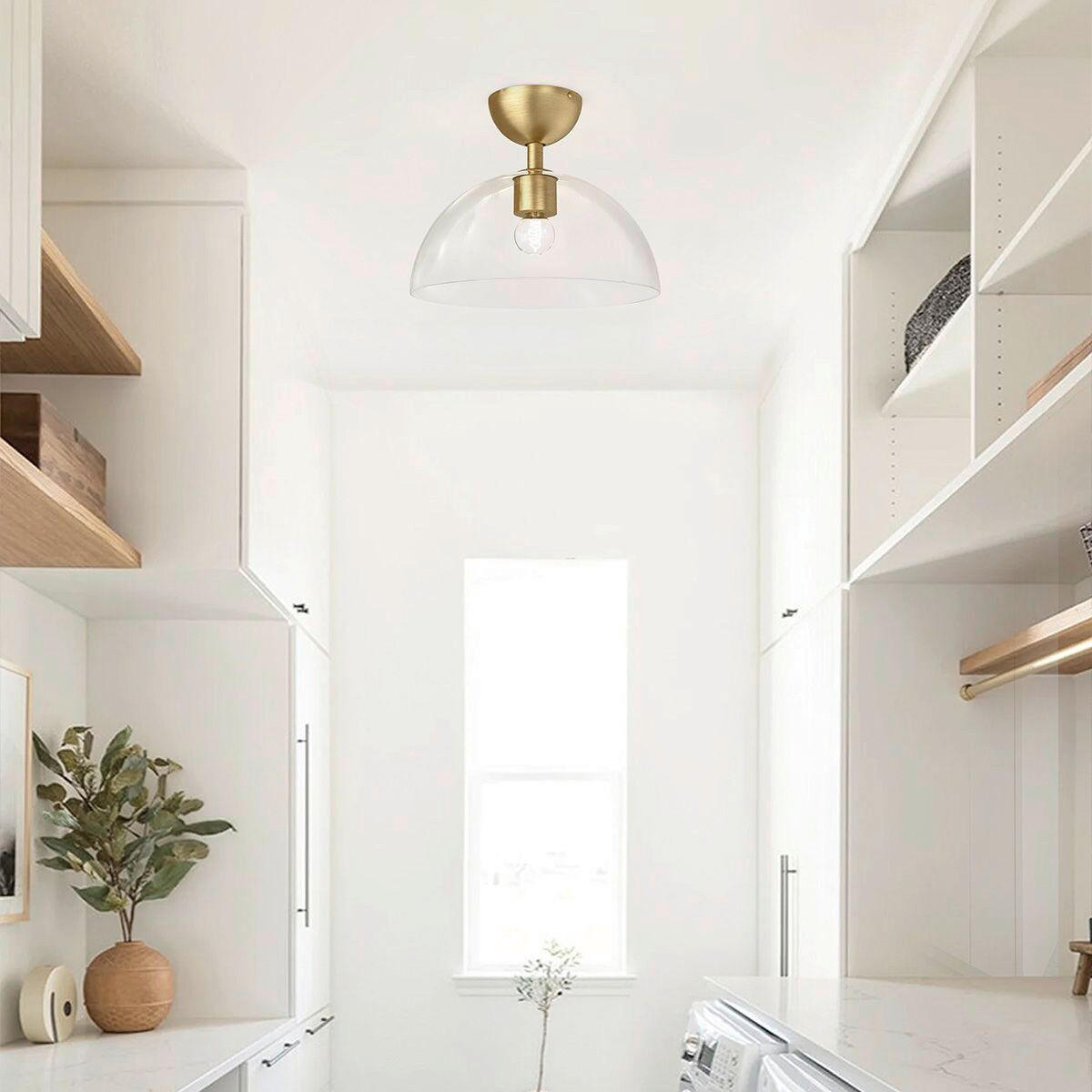 HÄNGELEUCHTE 30,5/25,4 cm  - Goldfarben, KONVENTIONELL, Glas/Metall (30,5/25,4cm) - Elstead Lighting