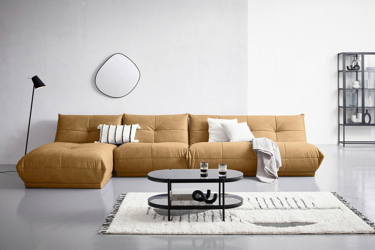 SOFAELEMENT Lederlook Hellbraun  - Hellbraun, Trend, Textil (105/80/112cm) - Livetastic