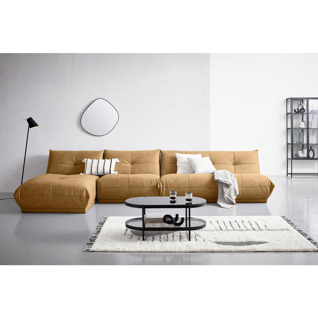 Thumbnail - Livetastic Sofaelement, Hellbraun, Textil, 2-Sitzer, 105x80x185 cm, Made in EU, Rücken echt, individuell planbar, Wohnzi...