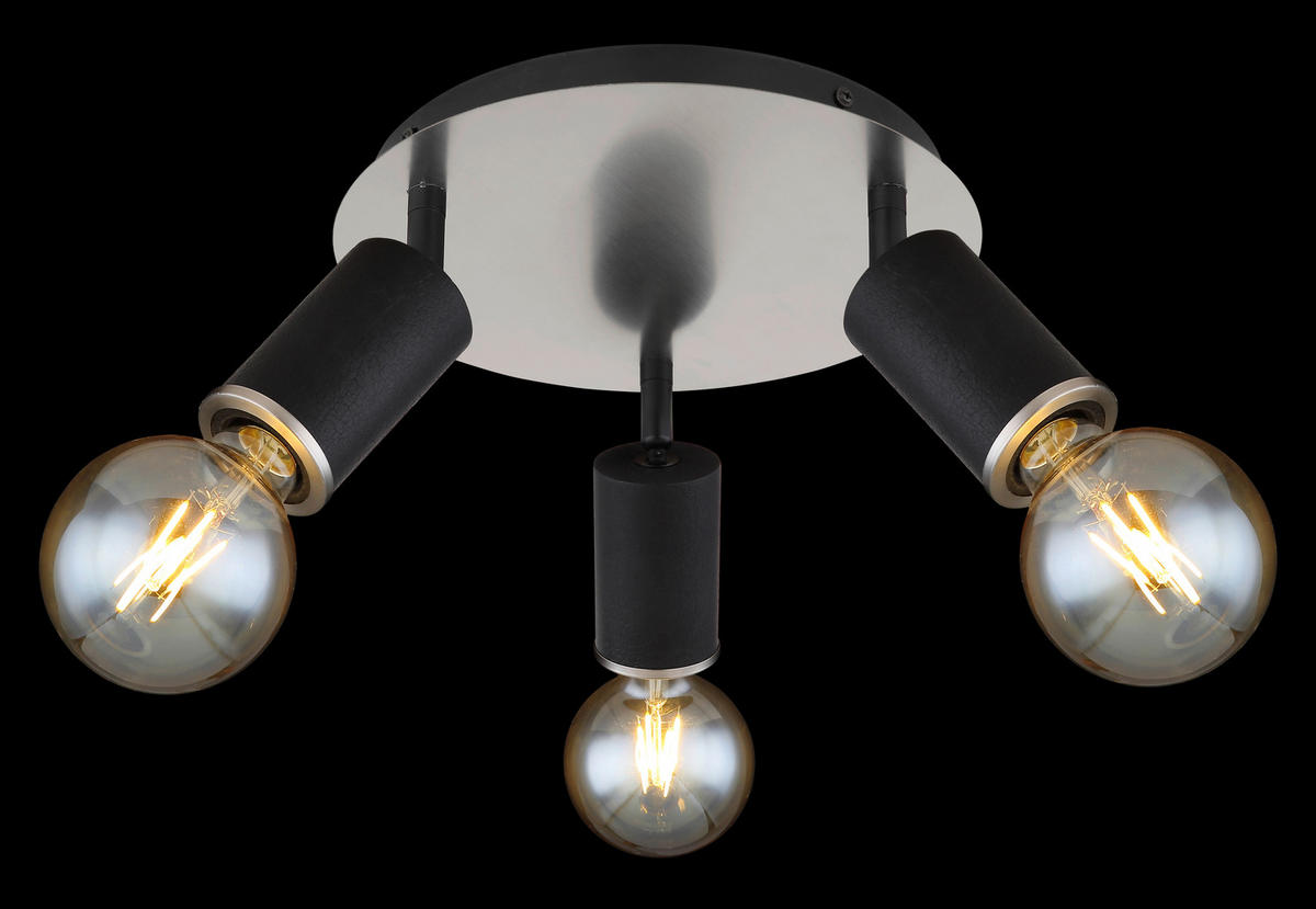 REFLEKTOR  JOSEBA      28/18 cm       - črna/barve niklja, Basics, kovina/les (28/18cm) - Globo