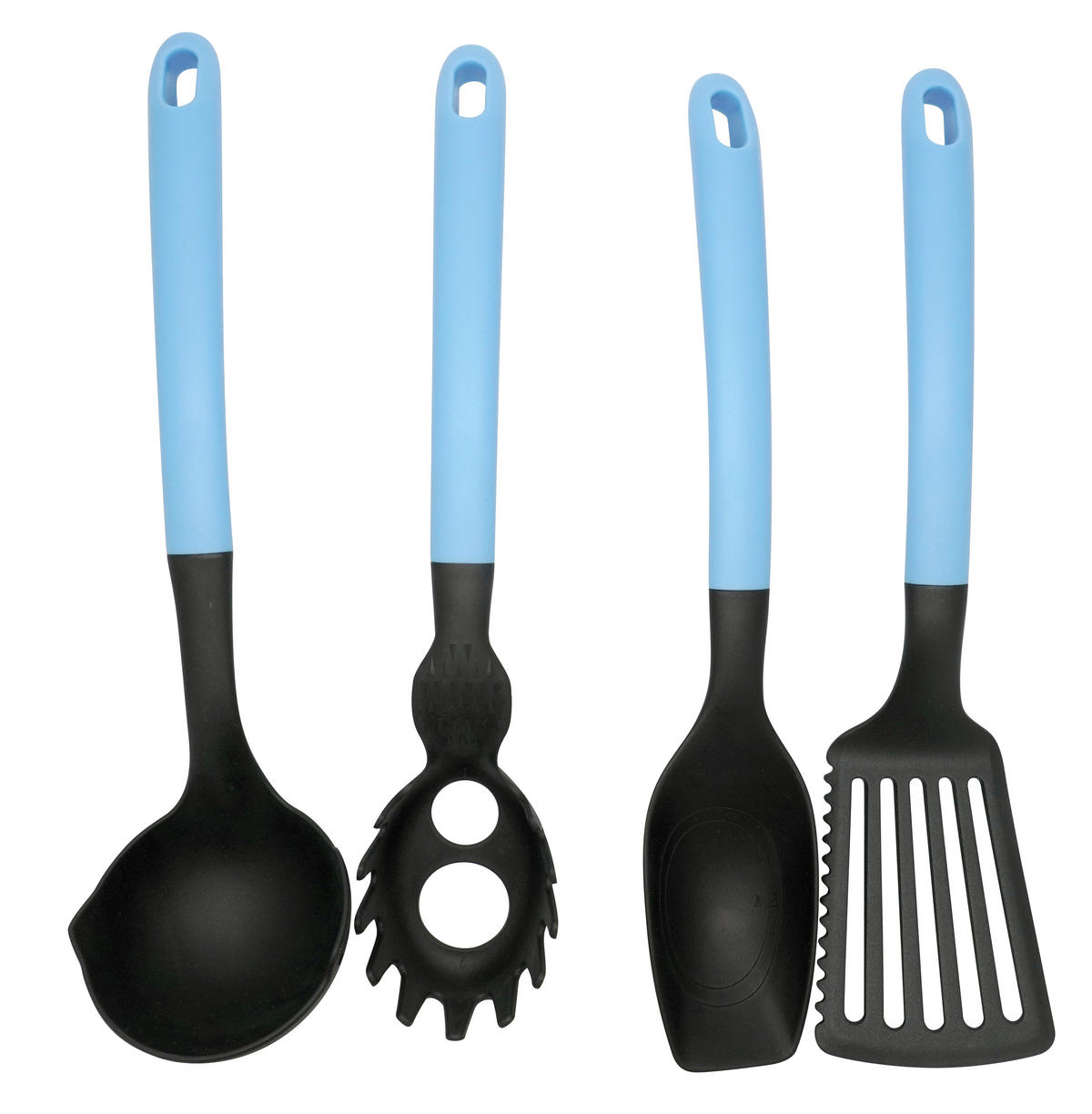 SADA KUCHYŇSKÉHO NÁČINÍ 4dílné - modrá/černá, Basics, plast - Homeware