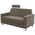 2-SITZER-SOFA - Chromfarben/Hellbraun, Design, Textil/Metall (158/83/85cm) - Xora