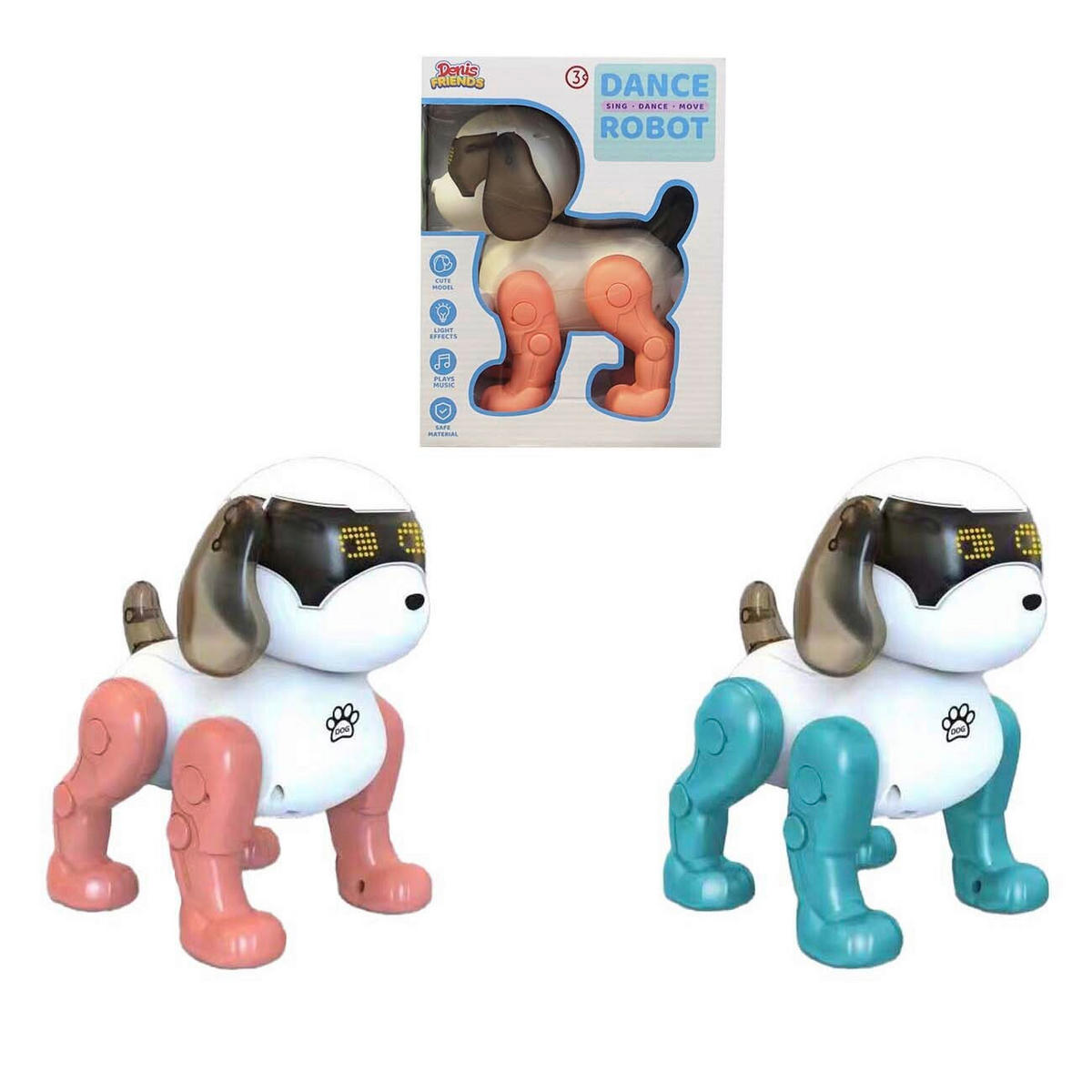 GLAZBENA IGRAČKA  Denis Friends  - svijetlo ružičasta/bijela, Basics, plastika (18/23/13cm)