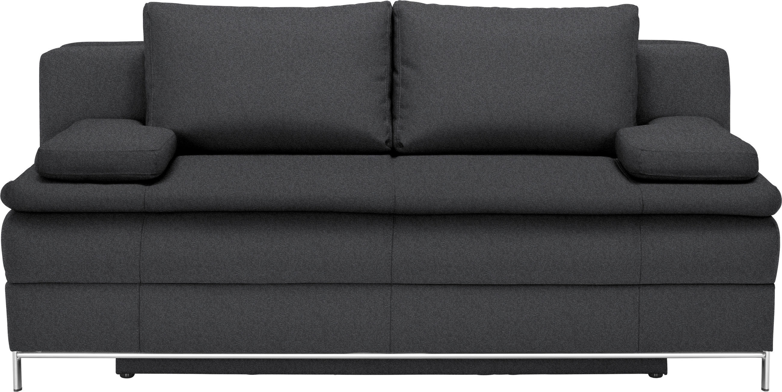 BOXSPRINGSOFA Anthrazit  - Chromfarben/Anthrazit, Design, Textil/Metall (200/93/107cm) - Novel