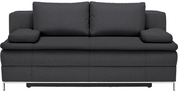 BOXSPRINGSOFA Anthrazit - Chromfarben/Anthrazit, Design, Textil/Metall (200/93/107cm) - Novel