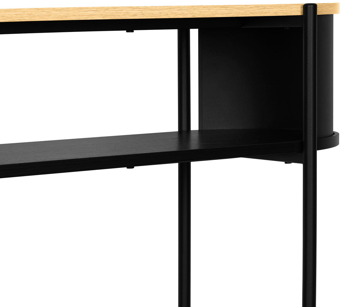 KONSOLENTISCH Naturfarben, Schwarz  - Schwarz/Naturfarben, Trend, Holzwerkstoff/Metall (100/39/76cm) - Xora