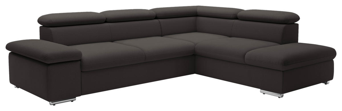 ECKSOFA inkl. Funktion in Flachgewebe Fango  - Fango, Modern, Textil/Metall (274/228cm) - Sit & More
