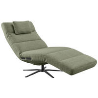 RELAXLIEGE inkl. Akku Flachgewebe Olivgrün  - Schwarz/Olivgrün, MODERN, Textil/Metall (82/53-115/156-206cm) - Pure Home Comfort