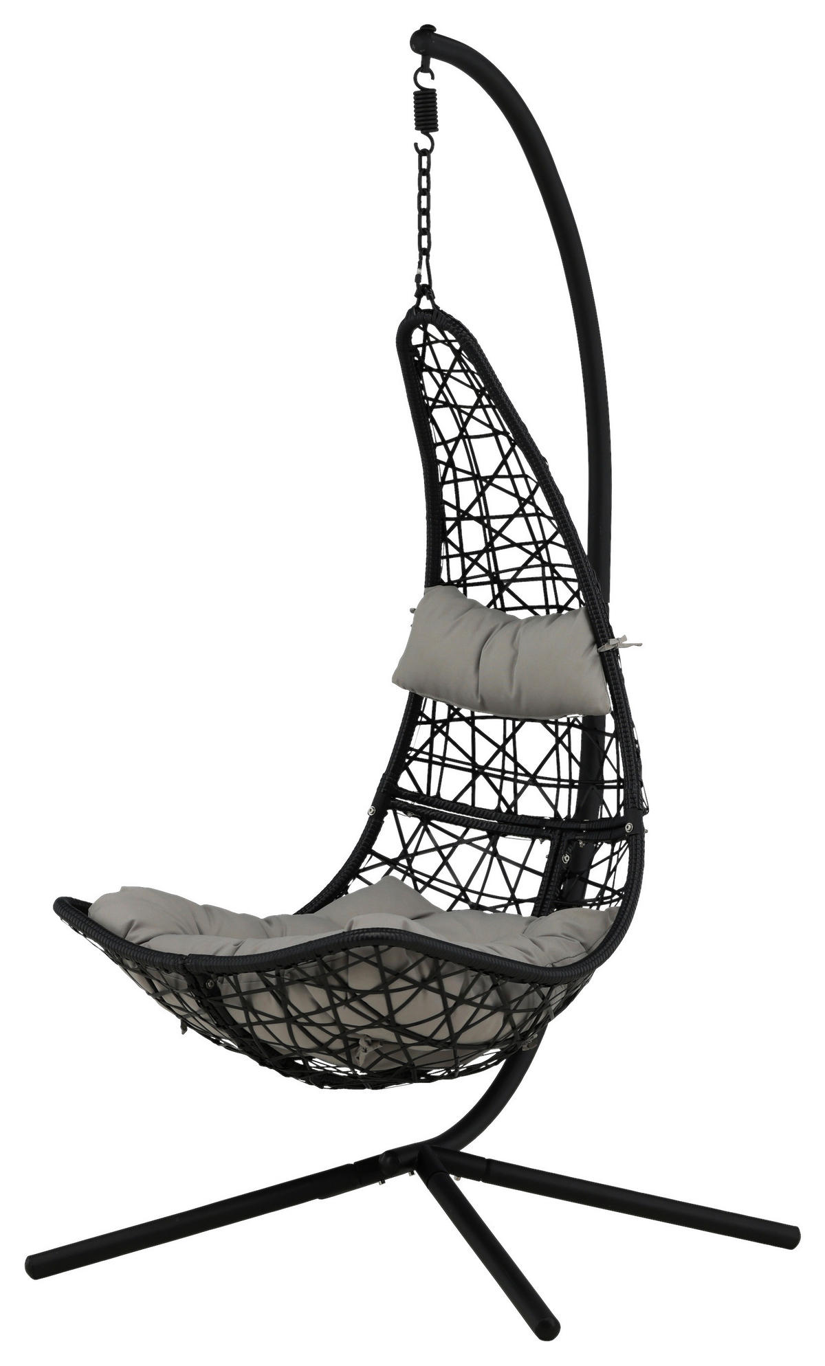 HÄNGFÅTÖLJ   132/205/130 cm  - grå/svart, Klassisk, plast (132/205/130cm) - Gardenson