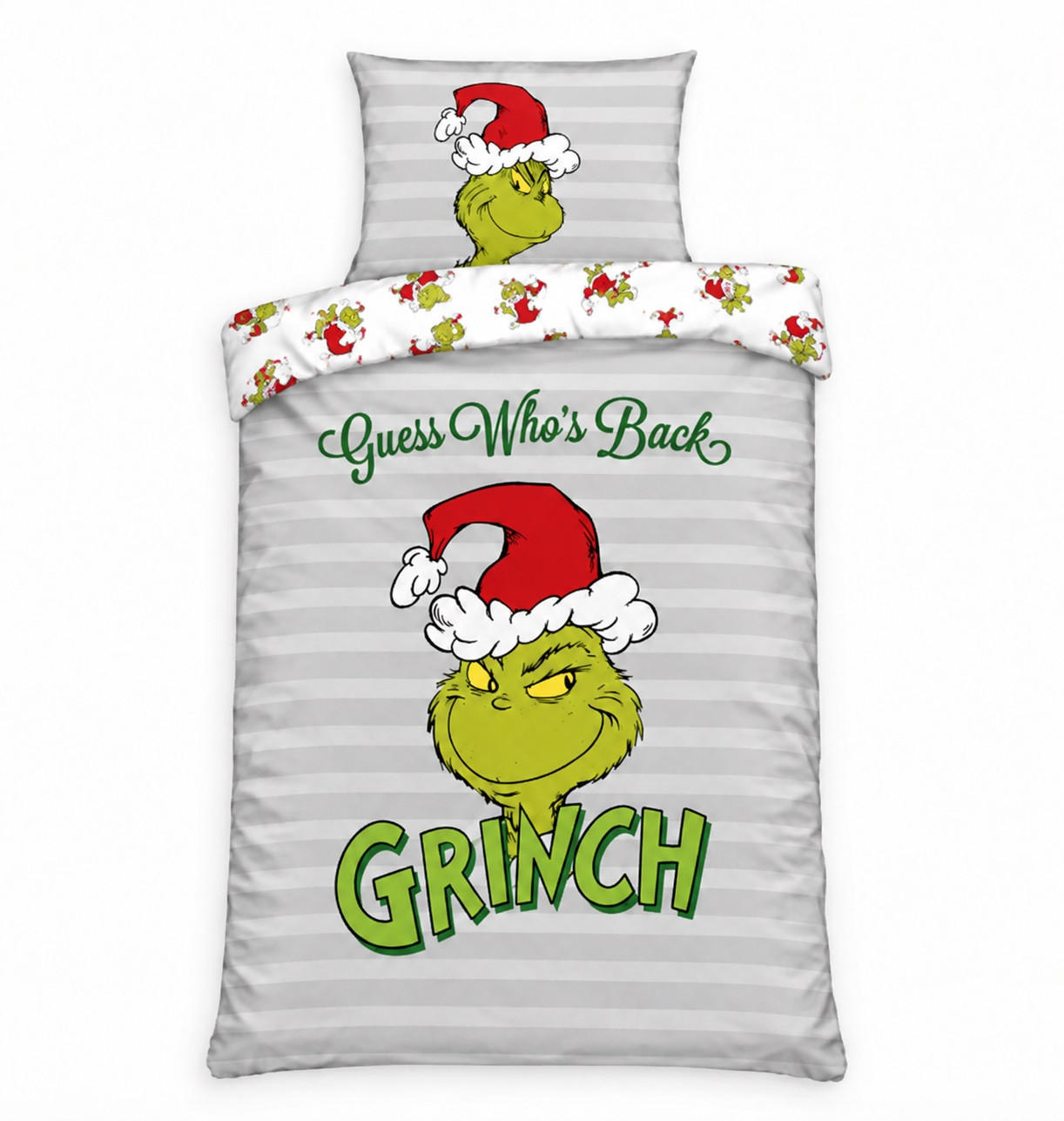 POSTELJNINA GRINCH 140/200 cm saten večbarvno  - večbarvno, Konvencionalno, tekstil (140/200cm) - The Grinch
