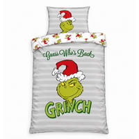 POSTELJNINA GRINCH 140/200 cm saten večbarvno  - večbarvno, Konvencionalno, tekstil (140/200cm) - The Grinch