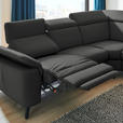 ECKSOFA in Echtleder Anthrazit  - Anthrazit/Schwarz, Design, Leder/Metall (285/239cm) - Cantus