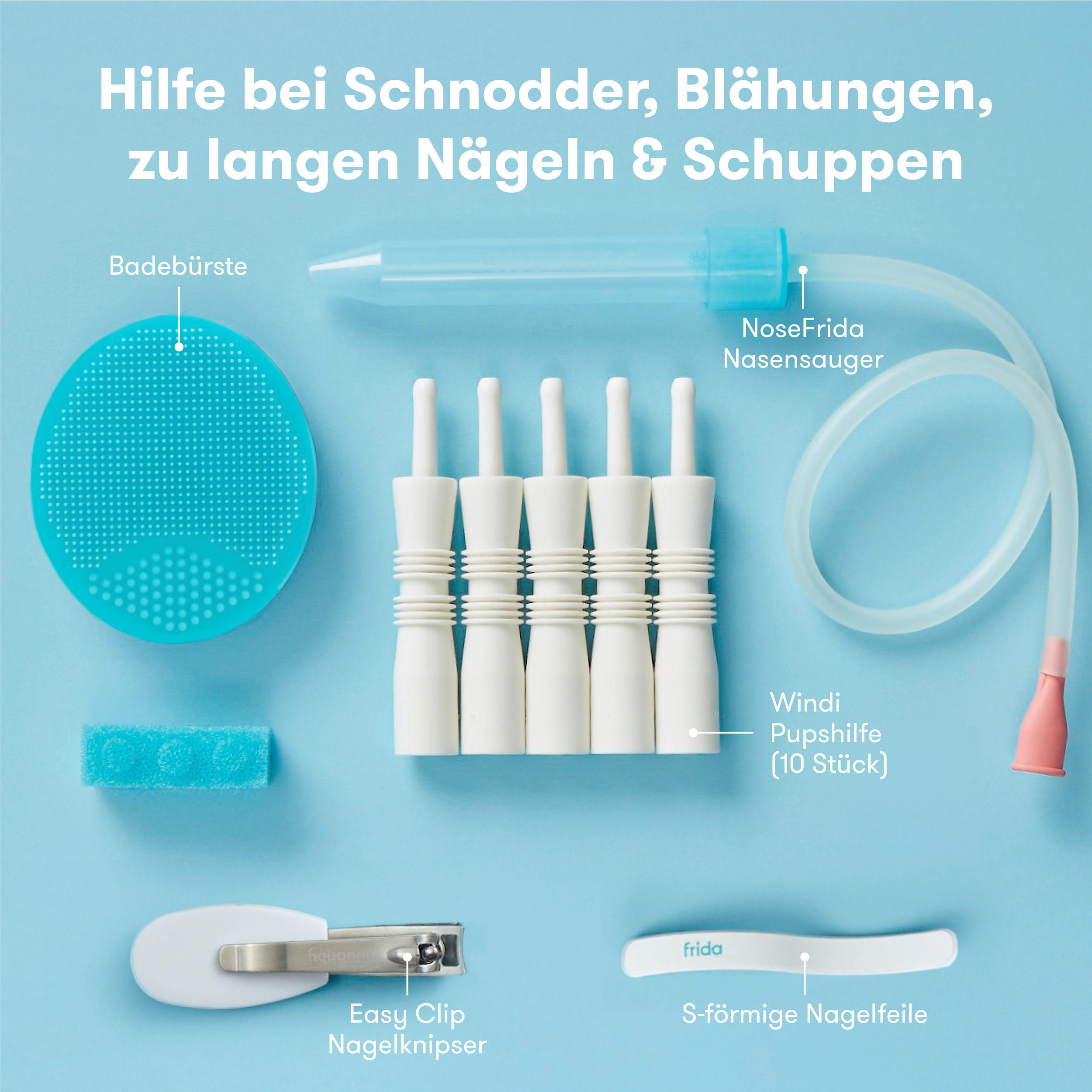 BABYPFLEGESET 6-teilig FRIDA BABY  - Weiß, Basics, Kunststoff/Metall (19/21/7cm)