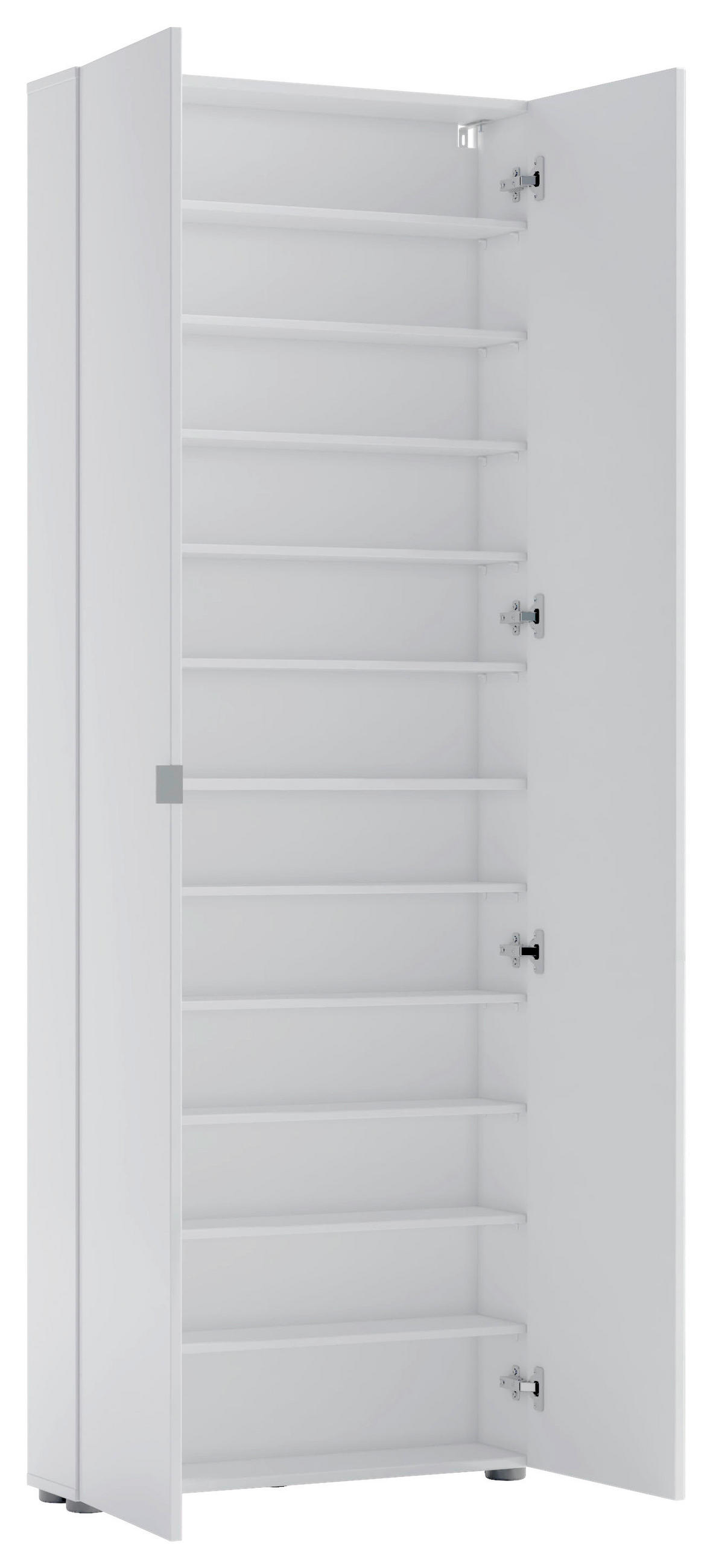 SCHUHSCHRANK Weiß  - Schwarz/Weiß, Design, Glas/Holzwerkstoff (74/200/19cm) - Xora