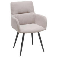 STOLIČKA S PODRÚČKAMI, tkaná textília, antracitová, svetlosivá - svetlosivá/antracitová, Konventionell, kov/textil (57/88/62cm) - Hom`in