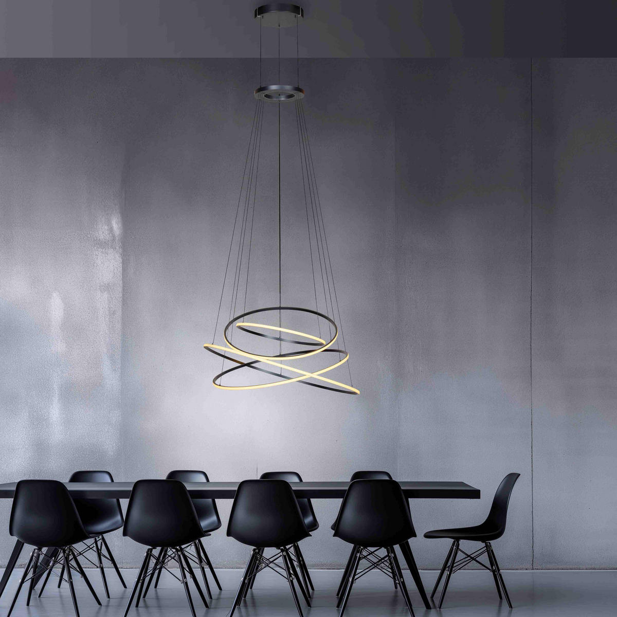 LED-PENDELLEUCHTE Pure 110/110/600 cm   - Grau, Design, Kunststoff/Metall (110/110/600cm) - Neuhaus PURE
