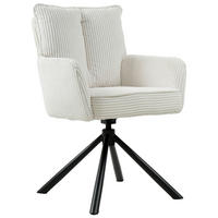 ARMLEHNSTUHL  in Eisen Cord  - Creme/Schwarz, Design, Textil/Metall (61/90/67cm) - Carryhome