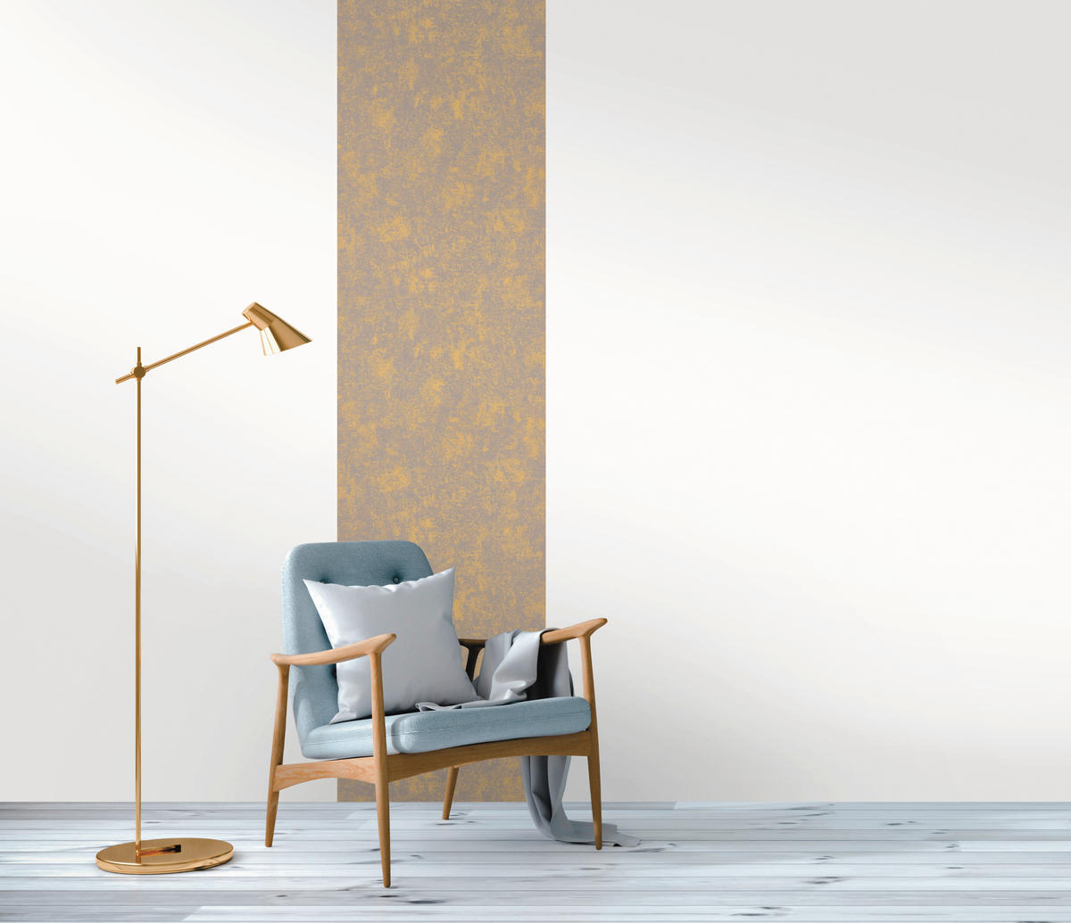 FOTOTAPETE  - Goldfarben/Hellgrau, Design, Textil (52/250cm)