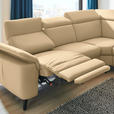 ECKSOFA in Echtleder Beige  - Beige/Schwarz, Design, Leder/Metall (285/239cm) - Cantus