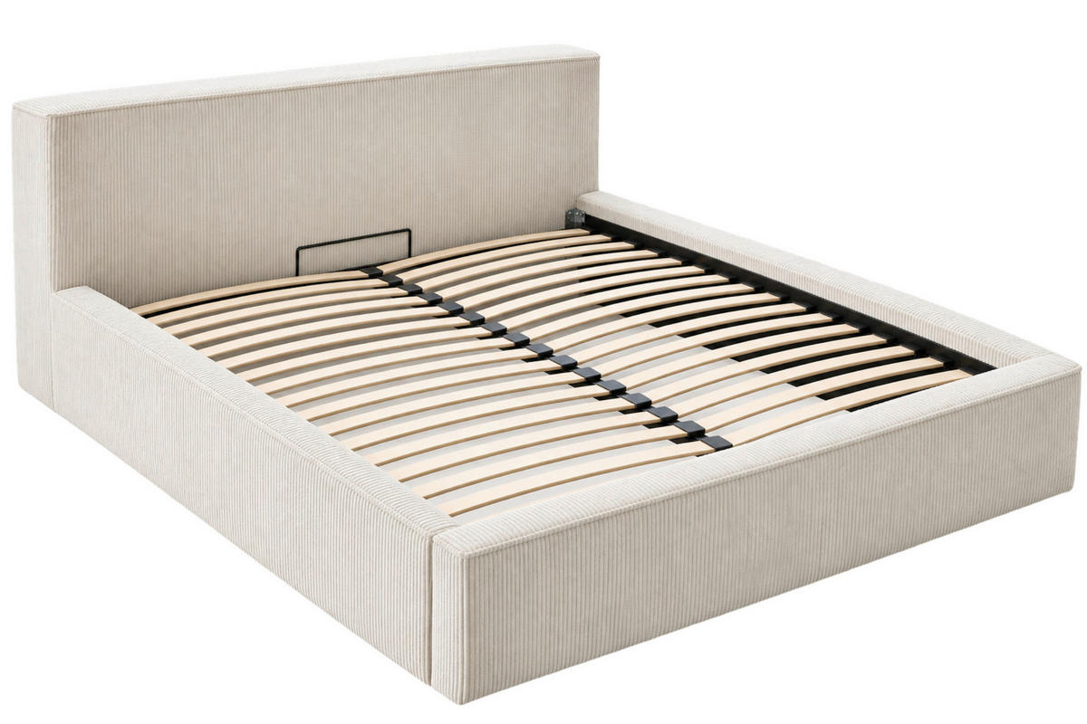 POLSTERBETT Lattenrost, Bettkasten Beige 200/200 cm  - Beige/Schwarz, MODERN, Holz/Kunststoff (200/200cm) - MID.YOU