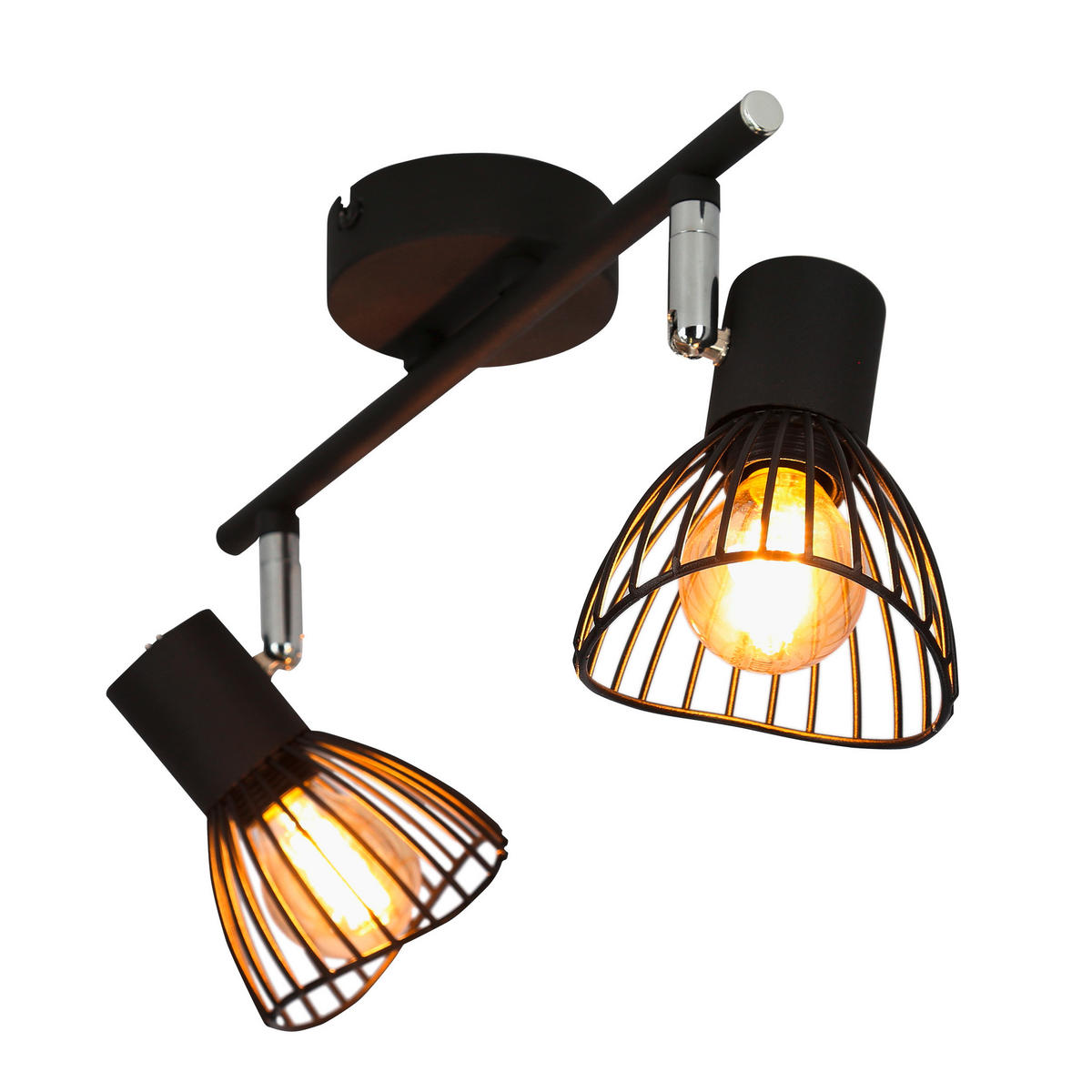 DECKENSTRAHLER 8/39/15 cm   - Schwarz, Basics, Metall (8/39/15cm)