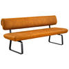 SITZBANK in Metall, Textil Anthrazit, Cognac  - Cognac/Anthrazit, Design, Textil/Metall (200/88/68cm) - Venjakob