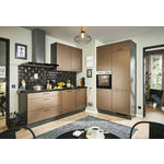 ECKKÜCHE 220/120 cm  in Graphitfarben, Schwarz, Bronzefarben  - Schwarz/Graphitfarben, Design, Holzwerkstoff/Metall (220/120cm) - Xora