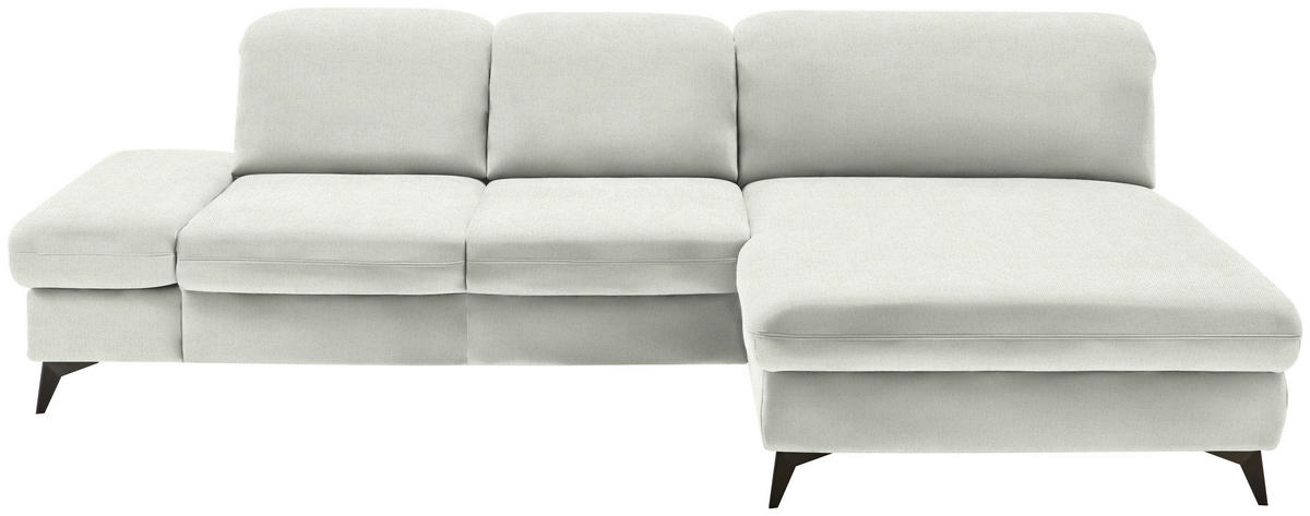 ECKSOFA  in Chenille Naturfarben  288/198 cm  - Schwarz/Naturfarben, Design, Textil/Metall (288/198cm) - Beldomo Style