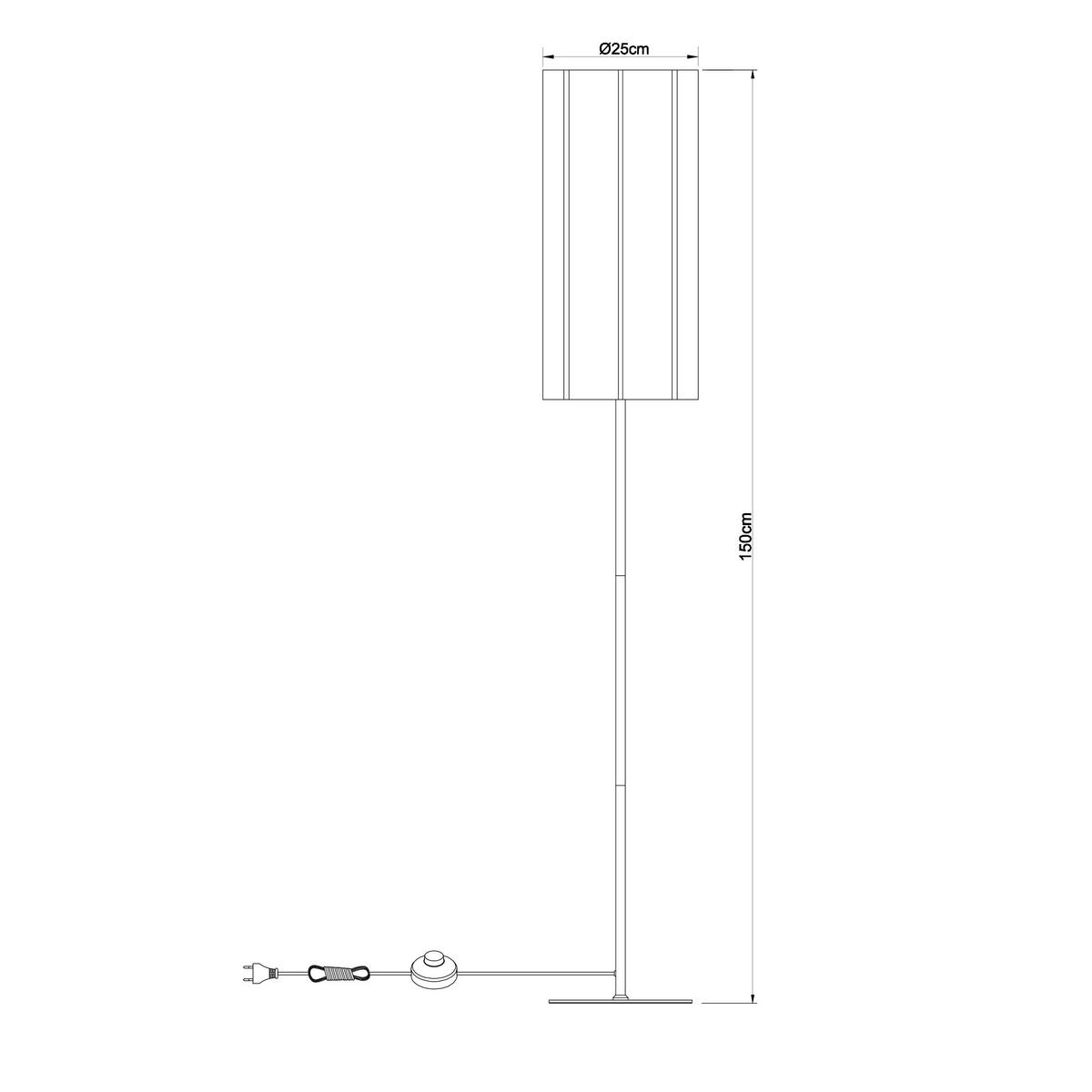 STEHLEUCHTE 25/150 cm    - Beige, Trend, Kunststoff/Textil (25/150cm) - Novel