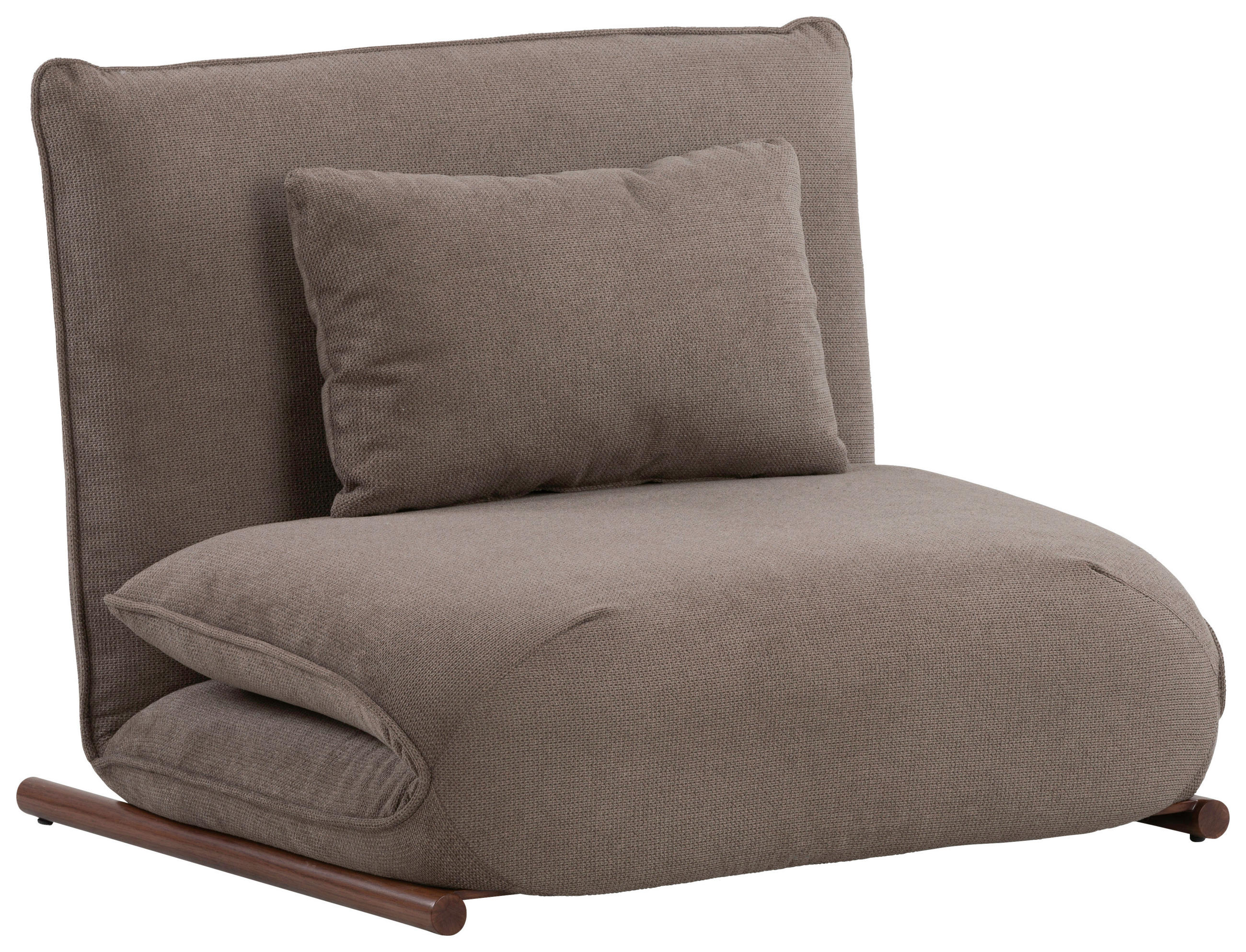 SCHLAFSESSEL VELIN Webstoff Braun, Dunkelbraun Liegefunktion Rückenkissen  - Dunkelbraun/Braun, Design, Textil/Metall (93/97/80cm) - MID.YOU