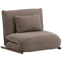 SCHLAFSESSEL VELIN Samt Braun, Dunkelbraun Liegefunktion Rückenkissen  - Dunkelbraun/Braun, Design, Textil/Metall (93/97/80cm) - MID.YOU