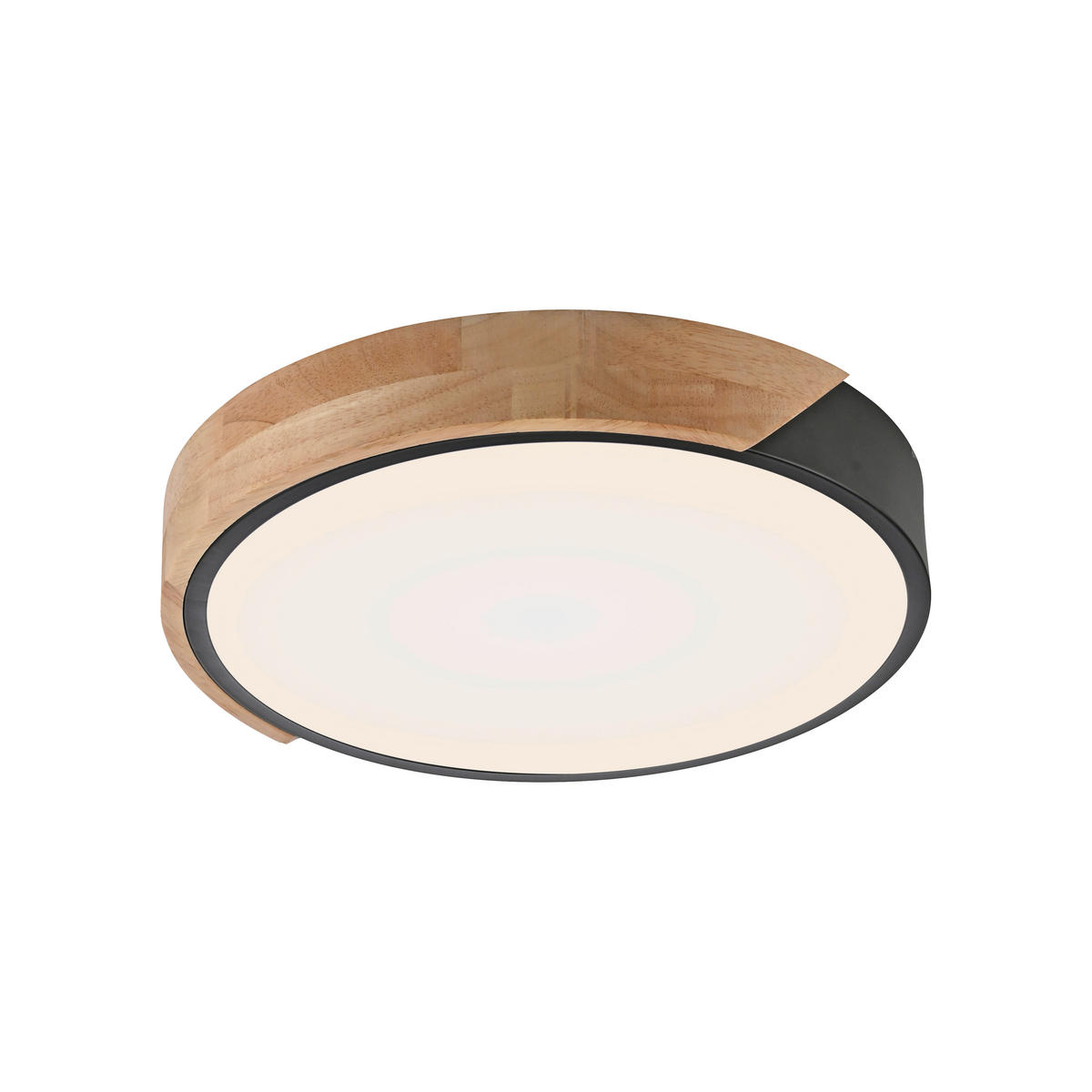 LED PLAFONJERA - crna, Dizajnerski, drvo/metal (32/32/5,5cm)