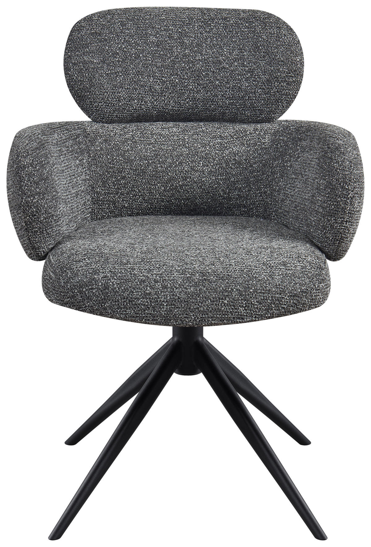 ARMLEHNSTUHL  in Eisen Webstoff  - Anthrazit/Schwarz, Design, Textil/Metall (64/88/62cm) - Novel