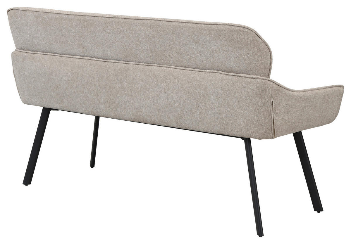 SITZBANK in Metall, Textil Taupe  - Taupe/Schwarz, MODERN, Textil/Metall (140/90/62cm) - MID.YOU