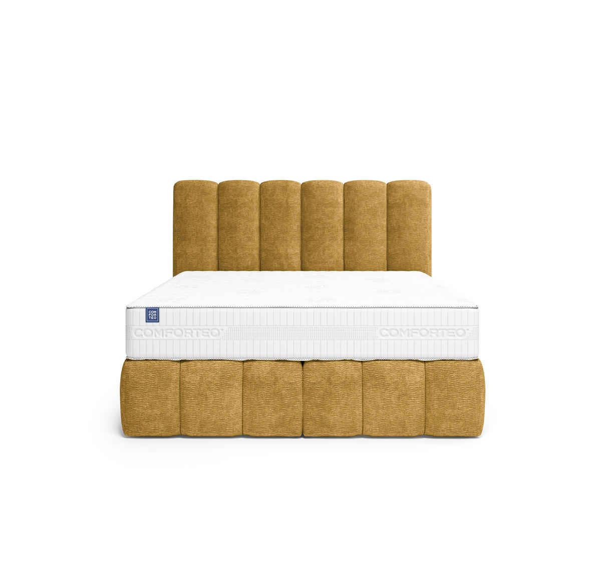 BOXSPRINGBETT 140/200 cm,  in Gelb, Matratze, H3 + H4 = fest + sehr fest  - Gelb/Schwarz, Modern, Holz/Holzwerkstoff (140/200cm) - MID.YOU