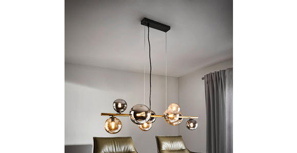 LED-HÄNGELEUCHTE 86,6/36/120 cm - Goldfarben/Bernsteinfarben, LIFESTYLE, Glas/Metall (86,6/36/120cm) - Dieter Knoll