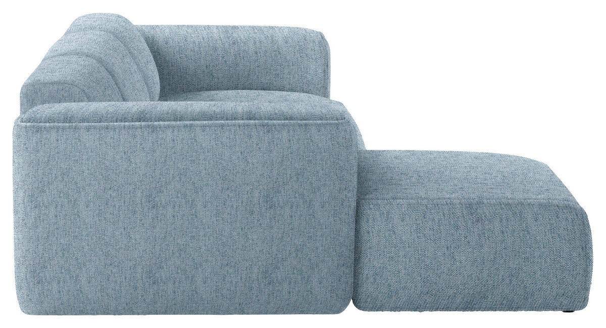 ECKSOFA Blau Webstoff Rücken echt  - Blau/Schwarz, Design, Kunststoff/Textil (171/290cm) - home24