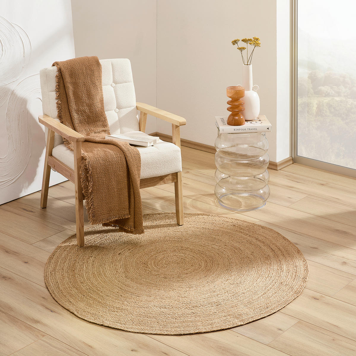 JUTA SZŐNYEG, 120 cm, {item.attr('143-279'),[] - natúr színű, Lifestyle, textil (120cm) - Linea Natura