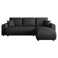 ECKSOFA  in Cord Anthrazit  - Anthrazit/Schwarz, KONVENTIONELL, Kunststoff/Textil (246/152cm) - Xora