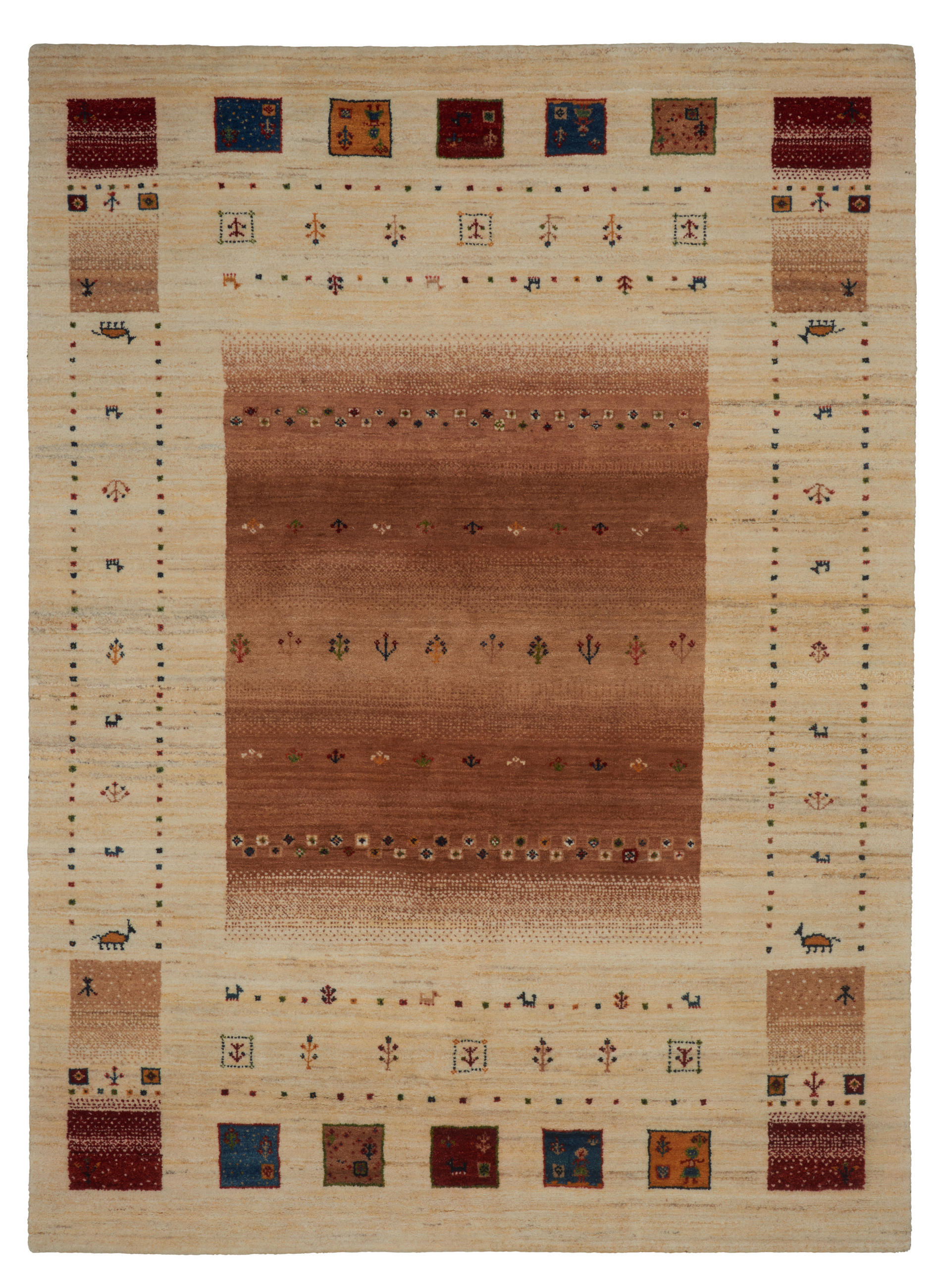 ORIENTTEPPICH  Wohnzimmer 70/140 cm Mother Earth Camel Braun, Creme, Naturfarben rechteckig  - Creme/Braun, LIFESTYLE, Textil (70/140cm) - Cazaris