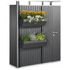 BLUMENKASTEN-SET  - Dunkelgrau, Design, Kunststoff/Metall (82/188/25cm) - Biohort